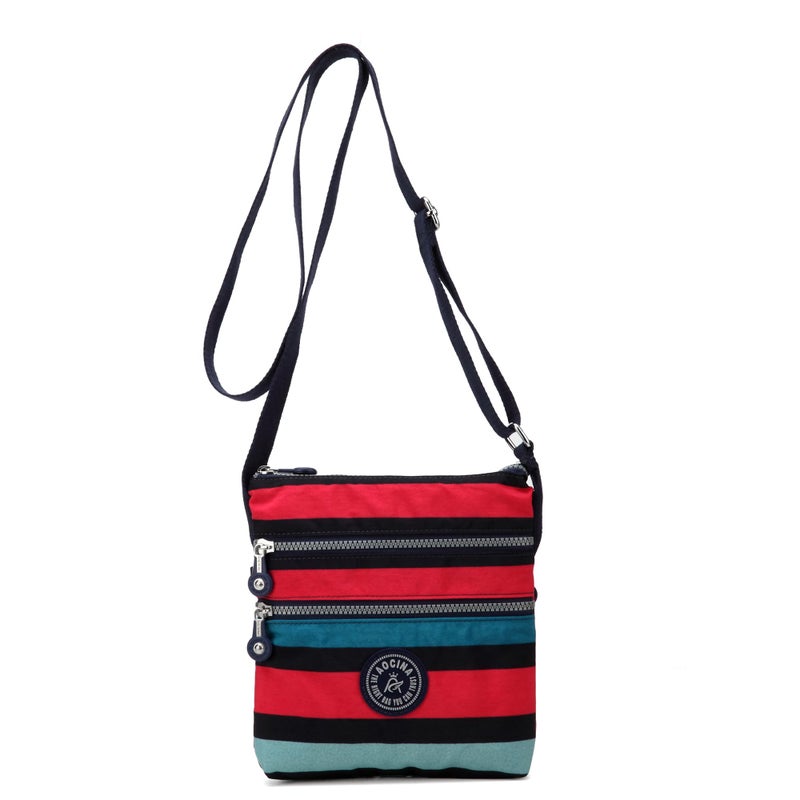 AOCINA Crossbody Purses for Women Lightweight Small Travel Bag Shoulder Purses and Handbags with Multi Zipper Pockets (Stripes) - Image 1